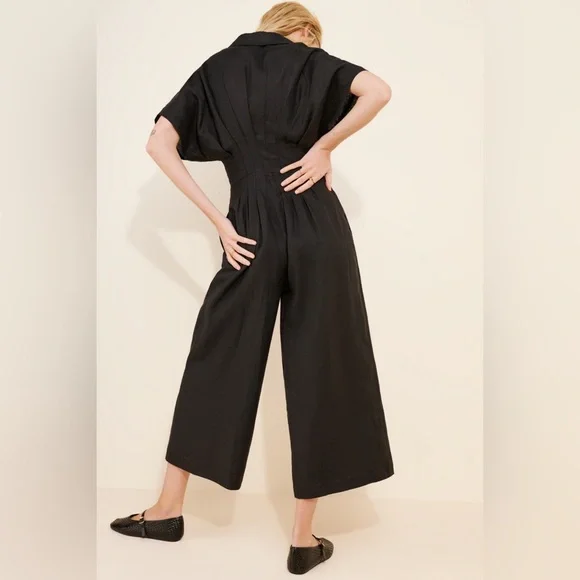 Anthropologie Exquise Black Tobie Jumpsuit | Minimalist | size medium - Picture 5 of 8